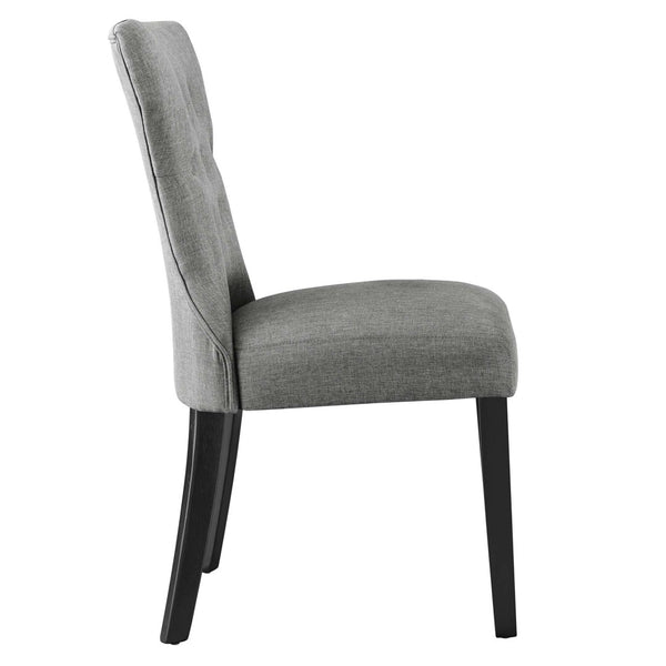 Modway Furniture Silhouette Dining Side Chair by Modway - Elegant Hourglass Design with Plush Cushion for Comfort Light Gray EEI-1380-LGR