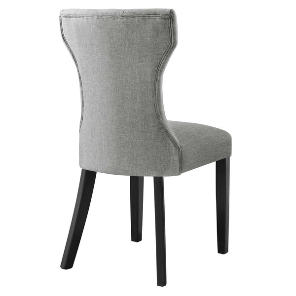 Modway Furniture Silhouette Dining Side Chair by Modway - Elegant Hourglass Design with Plush Cushion for Comfort Light Gray EEI-1380-LGR