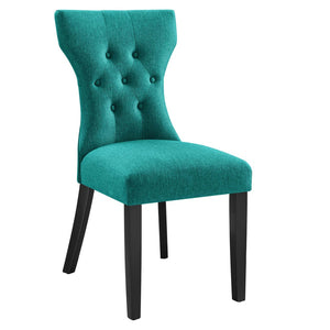 Modway Furniture Silhouette Dining Side Chair by Modway - Elegant Hourglass Design with Plush Cushion for Comfort Teal EEI-1380-TEA