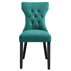 Modway Furniture Silhouette Dining Side Chair by Modway - Elegant Hourglass Design with Plush Cushion for Comfort Teal EEI-1380-TEA