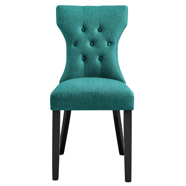 Modway Furniture Silhouette Dining Side Chair by Modway - Elegant Hourglass Design with Plush Cushion for Comfort Teal EEI-1380-TEA
