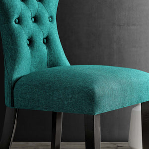 Modway Furniture Silhouette Dining Side Chair by Modway - Elegant Hourglass Design with Plush Cushion for Comfort Teal EEI-1380-TEA