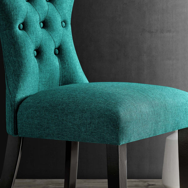 Modway Furniture Silhouette Dining Side Chair by Modway - Elegant Hourglass Design with Plush Cushion for Comfort Teal EEI-1380-TEA