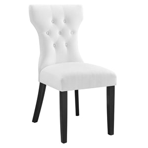 Modway Furniture Silhouette Dining Side Chair by Modway - Elegant Hourglass Design with Plush Cushion for Comfort White EEI-1380-WHI