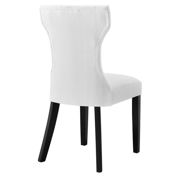 Modway Furniture Silhouette Dining Side Chair by Modway - Elegant Hourglass Design with Plush Cushion for Comfort White EEI-1380-WHI