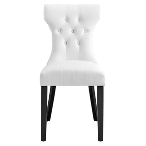Modway Furniture Silhouette Dining Side Chair by Modway - Elegant Hourglass Design with Plush Cushion for Comfort White EEI-1380-WHI