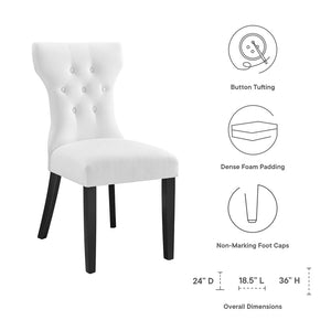 Modway Furniture Silhouette Dining Side Chair by Modway - Elegant Hourglass Design with Plush Cushion for Comfort White EEI-1380-WHI