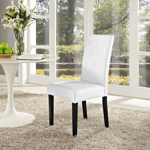 Modway Furniture Confer Dining Side Chair by Modway - Elegant Tufted Faux Leather, Plush Cushioning & Sturdy Legs EEI-1382-WHI