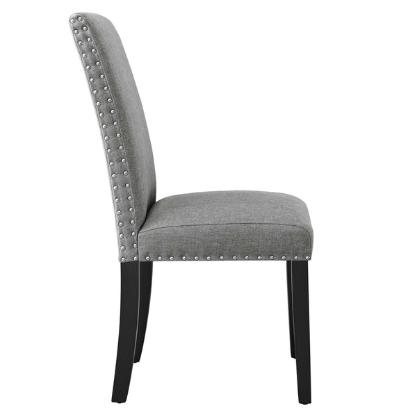 Modway Furniture Parcel Dining Upholstered Fabric Side Chair by Modway - Elegant Comfort for Modern Interiors Light Gray EEI-1384-LGR