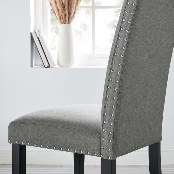 Modway Furniture Parcel Dining Upholstered Fabric Side Chair by Modway - Elegant Comfort for Modern Interiors Light Gray EEI-1384-LGR