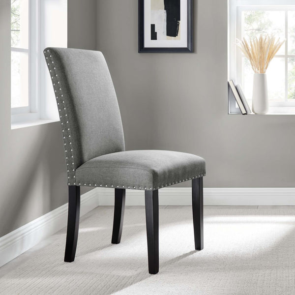 Modway Furniture Parcel Dining Upholstered Fabric Side Chair by Modway - Elegant Comfort for Modern Interiors Light Gray EEI-1384-LGR