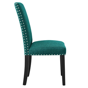 Modway Furniture Parcel Dining Upholstered Fabric Side Chair by Modway - Elegant Comfort for Modern Interiors Teal EEI-1384-TEA