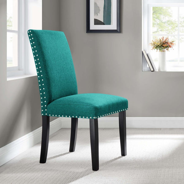 Modway Furniture Parcel Dining Upholstered Fabric Side Chair by Modway - Elegant Comfort for Modern Interiors Teal EEI-1384-TEA