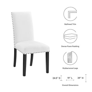 Modway Furniture Parcel Dining Upholstered Fabric Side Chair by Modway - Elegant Comfort for Modern Interiors White EEI-1384-WHI