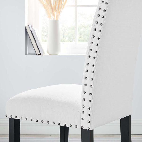 Modway Furniture Parcel Dining Upholstered Fabric Side Chair by Modway - Elegant Comfort for Modern Interiors White EEI-1384-WHI