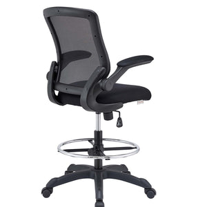 Modway Furniture Veer Drafting Chair – Ergonomic, Height-Adjustable Stool for Comfort in Offices and Creative Spaces Black EEI-1423-BLK