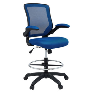 Modway Furniture Veer Drafting Chair – Ergonomic, Height-Adjustable Stool for Comfort in Offices and Creative Spaces Blue EEI-1423-BLU