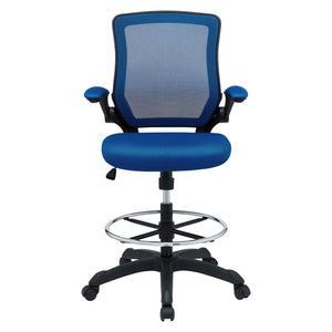 Modway Furniture Veer Drafting Chair – Ergonomic, Height-Adjustable Stool for Comfort in Offices and Creative Spaces Blue EEI-1423-BLU