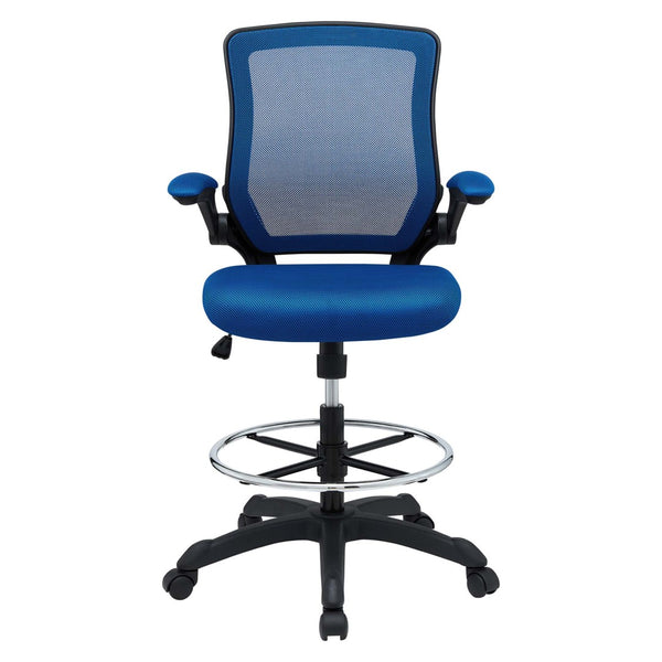 Modway Furniture Veer Drafting Chair – Ergonomic, Height-Adjustable Stool for Comfort in Offices and Creative Spaces Blue EEI-1423-BLU