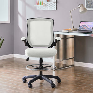 Modway Furniture Veer Drafting Chair – Ergonomic, Height-Adjustable Stool for Comfort in Offices and Creative Spaces Gray EEI-1423-GRY