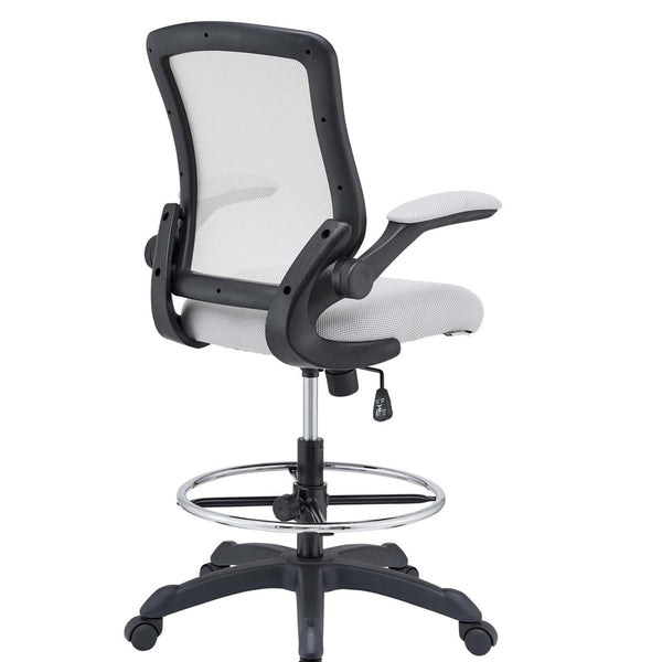 Modway Furniture Veer Drafting Chair – Ergonomic, Height-Adjustable Stool for Comfort in Offices and Creative Spaces Gray EEI-1423-GRY