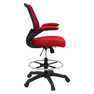 Modway Furniture Veer Drafting Chair – Ergonomic, Height-Adjustable Stool for Comfort in Offices and Creative Spaces Red EEI-1423-RED