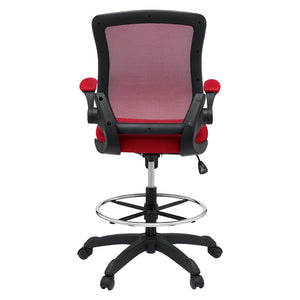 Modway Furniture Veer Drafting Chair – Ergonomic, Height-Adjustable Stool for Comfort in Offices and Creative Spaces Red EEI-1423-RED