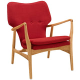 Modway Furniture Heed Upholstered Fabric Lounge Chair Birch Red 26.5 x 29 x 34