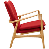 Modway Furniture Heed Upholstered Fabric Lounge Chair Birch Red 26.5 x 29 x 34