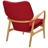 Modway Furniture Heed Upholstered Fabric Lounge Chair Birch Red 26.5 x 29 x 34