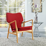 Modway Furniture Heed Upholstered Fabric Lounge Chair Birch Red 26.5 x 29 x 34