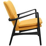 Modway Furniture Heed Upholstered Fabric Lounge Chair Black Yellow 26.5 x 29 x 34