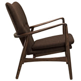 Modway Furniture Heed Upholstered Fabric Lounge Chair Walnut Brown 26.5 x 29 x 34