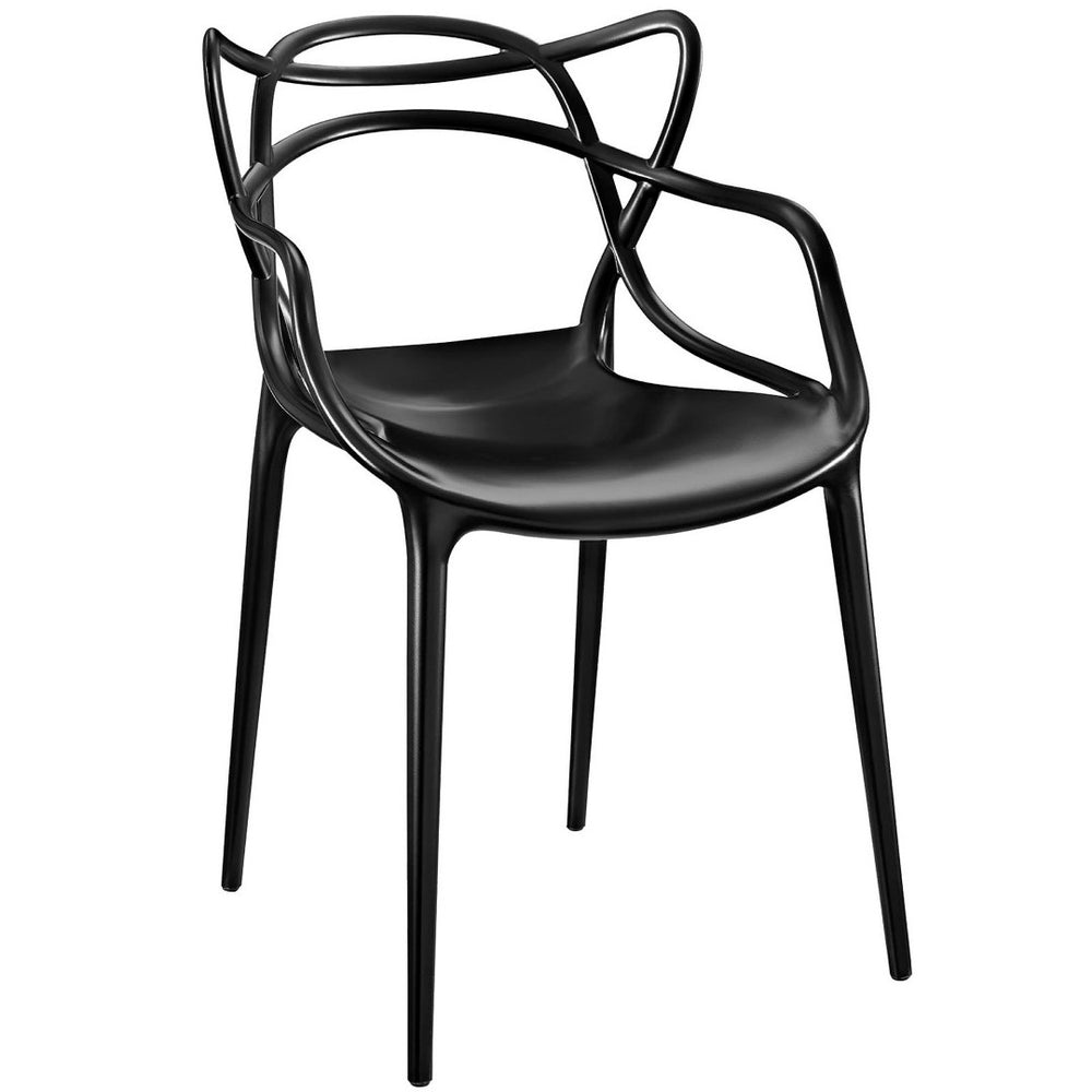 Modway Furniture Entangled Dining Armchair by Modway - Sculptural and Comfortable Addition to Your Modern Space Black EEI-1458-BLK