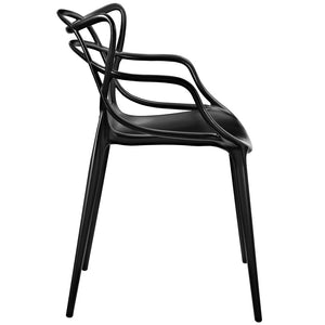 Modway Furniture Entangled Dining Armchair by Modway - Sculptural and Comfortable Addition to Your Modern Space Black EEI-1458-BLK