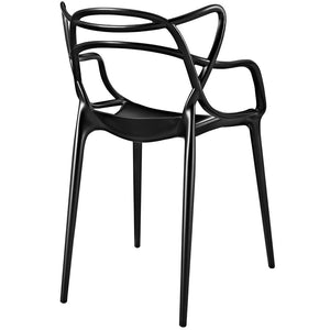 Modway Furniture Entangled Dining Armchair by Modway - Sculptural and Comfortable Addition to Your Modern Space Black EEI-1458-BLK
