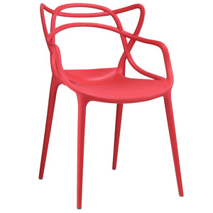Modway Furniture Entangled Dining Armchair by Modway - Sculptural and Comfortable Addition to Your Modern Space Red EEI-1458-RED