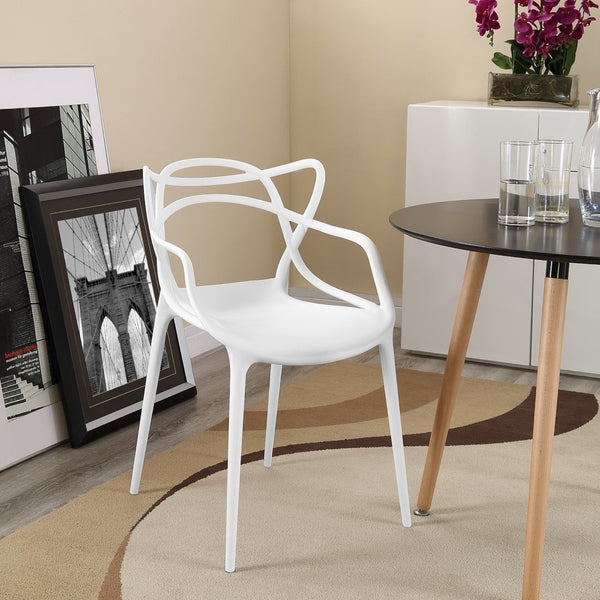 Modway Furniture Entangled Dining Armchair by Modway - Sculptural and Comfortable Addition to Your Modern Space White EEI-1458-WHI