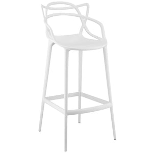 Modway Furniture Entangled Bar Stool by Modway - Organic Sculptural Design, Durable Molded Plastic, Easy to Clean EEI-1460-WHI
