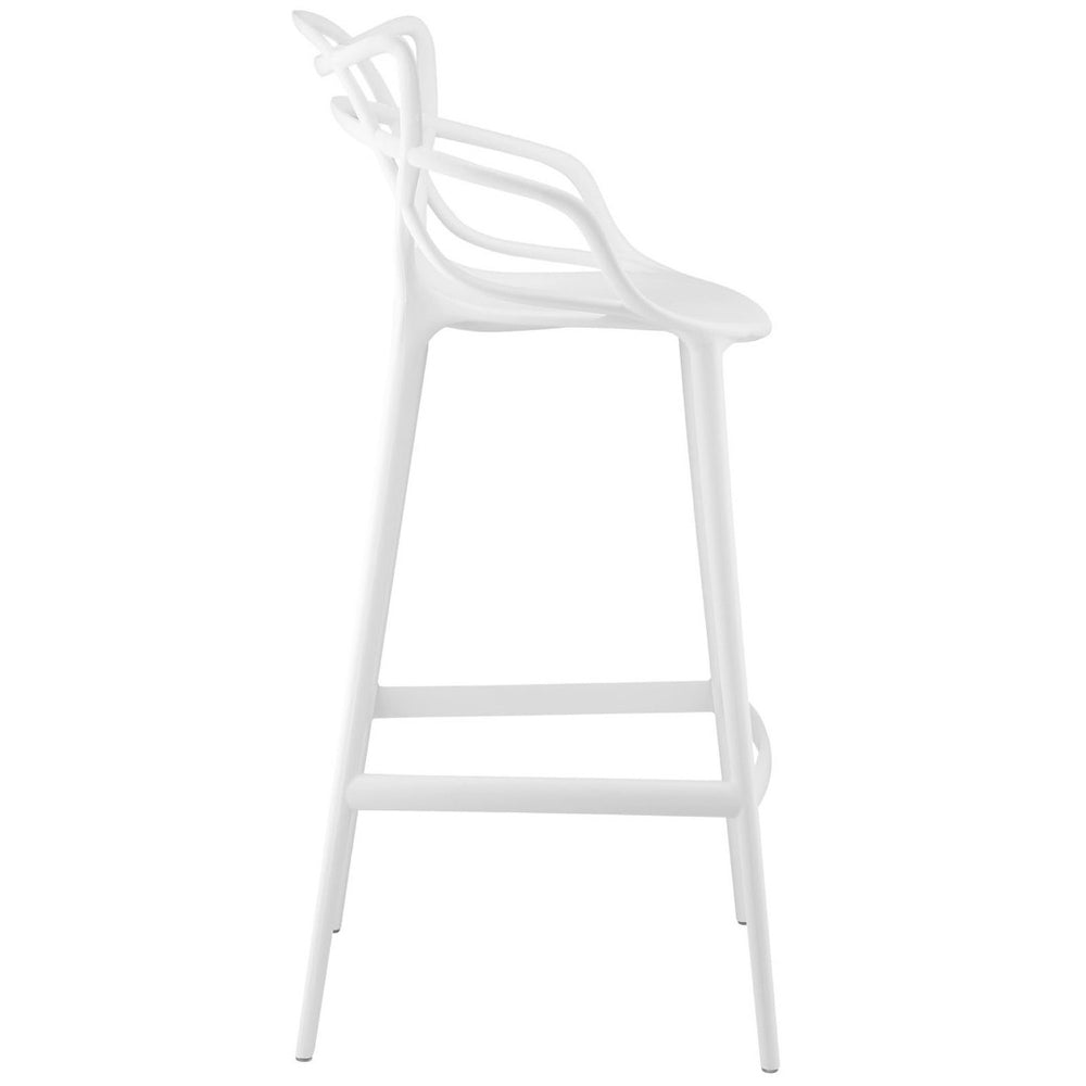 Modway Furniture Entangled Bar Stool by Modway - Organic Sculptural Design, Durable Molded Plastic, Easy to Clean EEI-1460-WHI