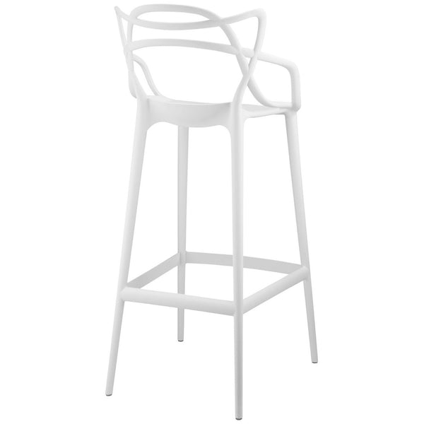 Modway Furniture Entangled Bar Stool by Modway - Organic Sculptural Design, Durable Molded Plastic, Easy to Clean EEI-1460-WHI