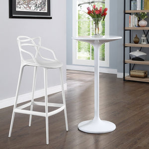 Modway Furniture Entangled Bar Stool by Modway - Organic Sculptural Design, Durable Molded Plastic, Easy to Clean EEI-1460-WHI