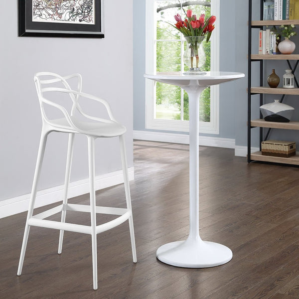 Modway Furniture Entangled Bar Stool by Modway - Organic Sculptural Design, Durable Molded Plastic, Easy to Clean EEI-1460-WHI