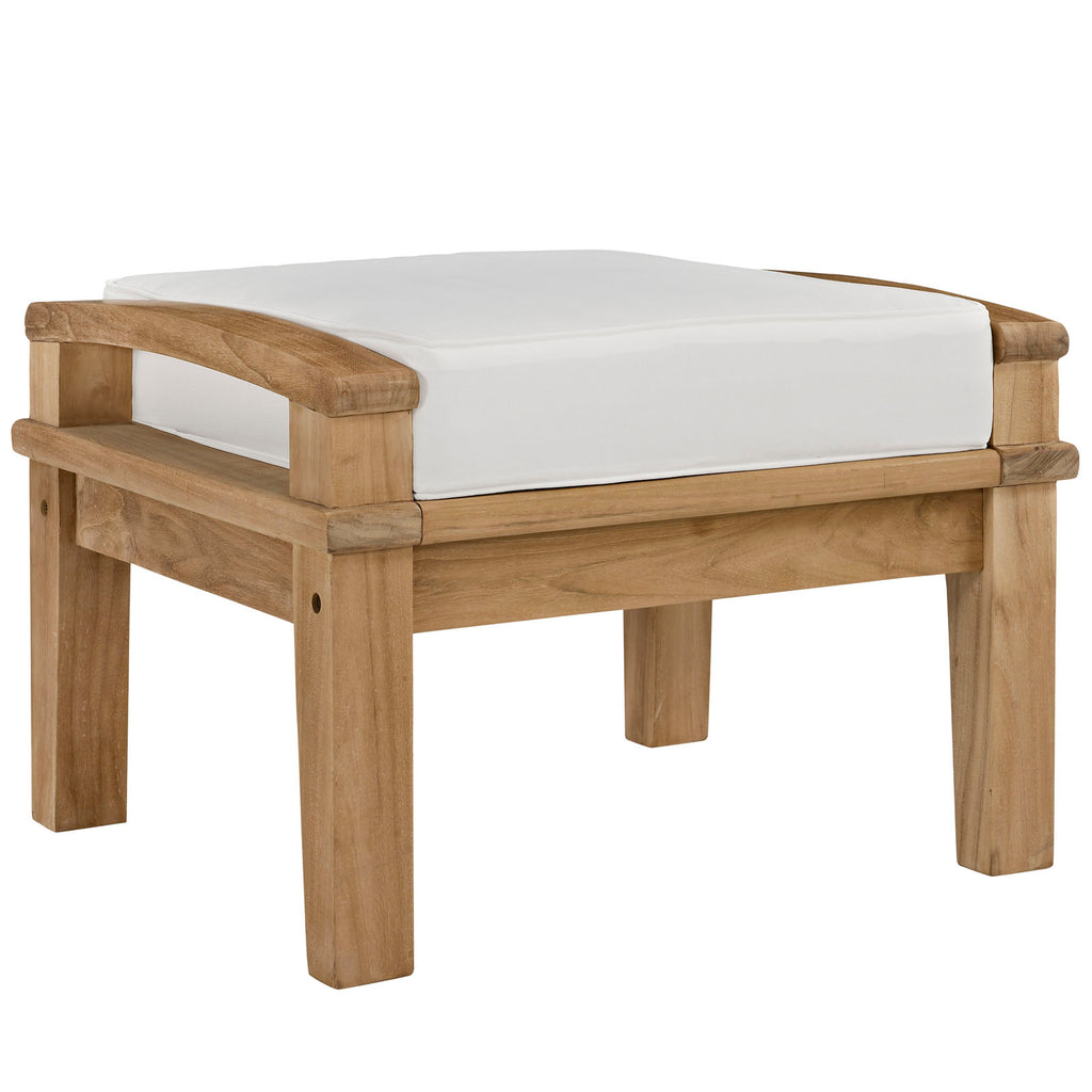 Modway Furniture Marina 8 Piece Outdoor Patio Teak Set Natural White 54.5 x 160.5 x 31.5