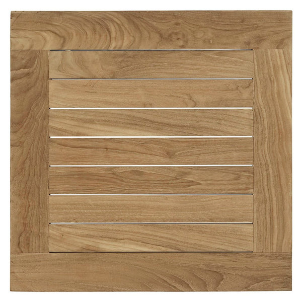 Modway Furniture Marina 3 Piece Outdoor Teak Patio Set with Modern Design and Plush Cushions for Ultimate Comfort Natural White EEI-1487-NAT-WHI-SET