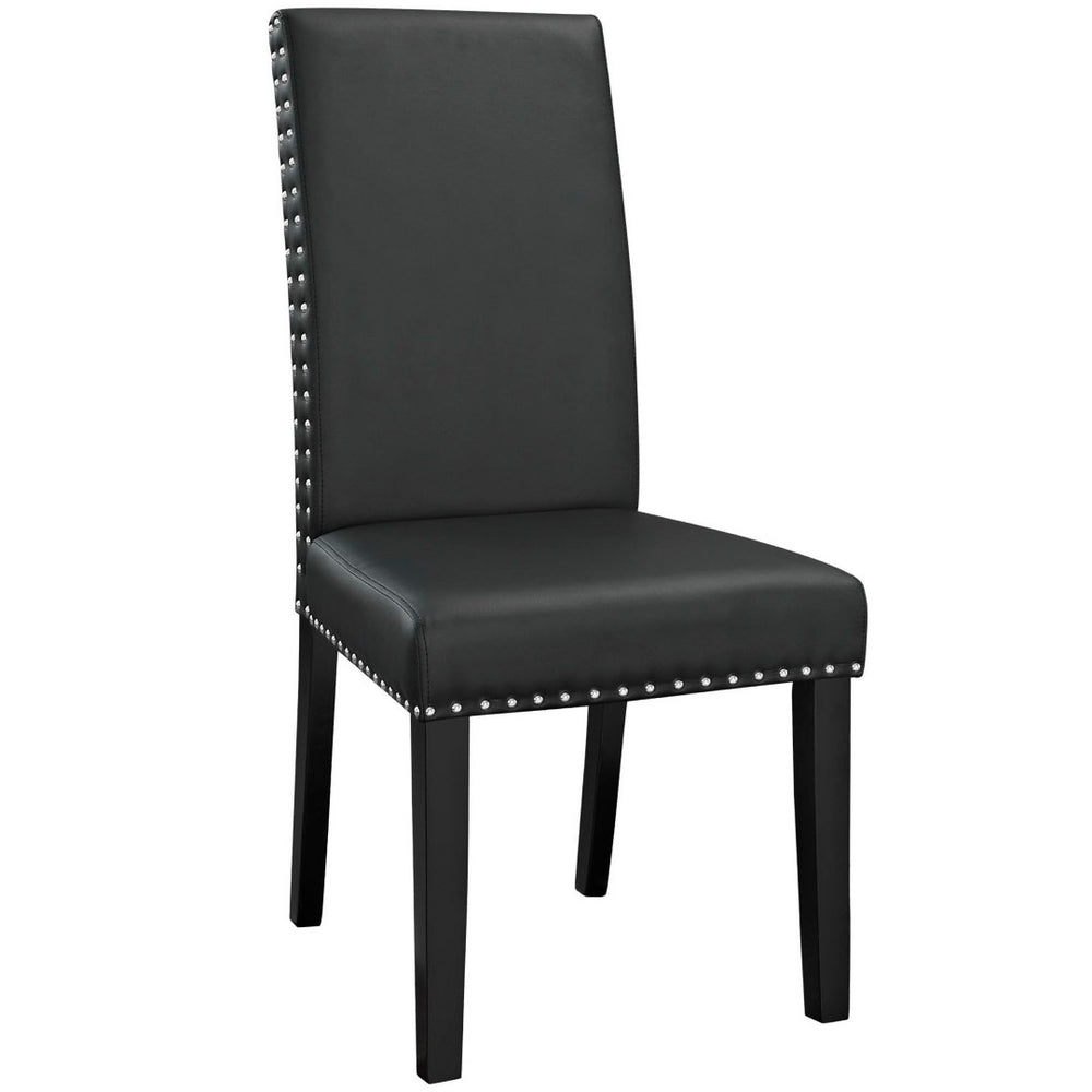 Modway Furniture Parcel Dining Faux Leather Side Chair by Modway - Stylish Comfort with Nailhead Trim & Sturdy Design Black EEI-1491-BLK