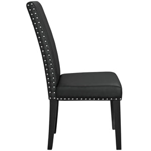 Modway Furniture Parcel Dining Faux Leather Side Chair by Modway - Stylish Comfort with Nailhead Trim & Sturdy Design Black EEI-1491-BLK