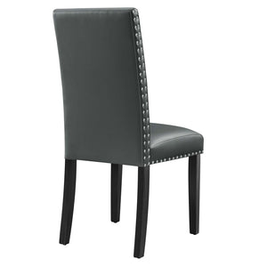 Modway Furniture Parcel Dining Faux Leather Side Chair by Modway - Stylish Comfort with Nailhead Trim & Sturdy Design Gray EEI-1491-GRY