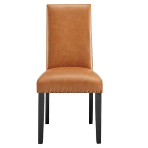 Modway Furniture Parcel Dining Faux Leather Side Chair by Modway - Stylish Comfort with Nailhead Trim & Sturdy Design Tan EEI-1491-TAN