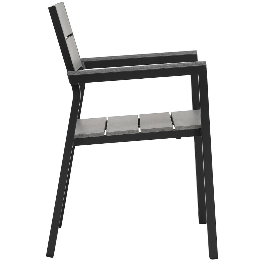 Modway Furniture Maine Outdoor Patio Armchair - Stylish, Stackable Design for Modern Outdoor Spaces and Dining Comfort Brown Gray EEI-1506-BRN-GRY